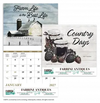 Country Days Appointment Wall Calendar - Stapled
